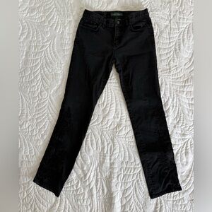 Ralph Lauren Black Modern Slim Jeans with Subtle Embroidery size 2